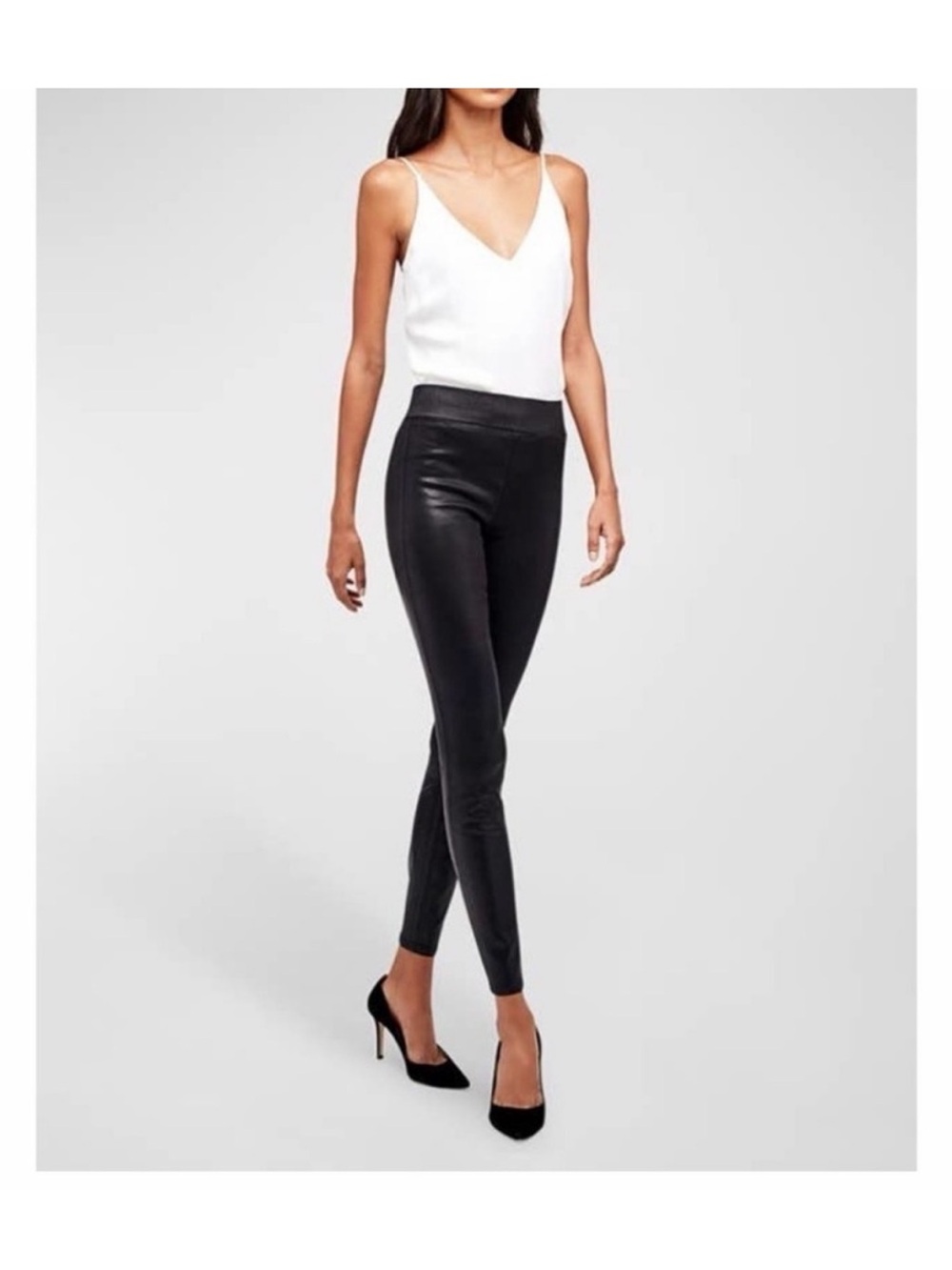 L'AGENCE | Rochelle Black Faux Leather Coated Pants XS